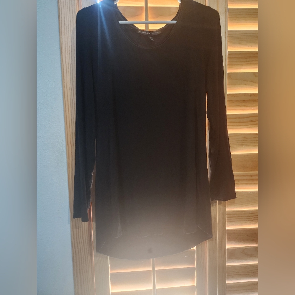 White House Black Market Classic Black Long Sleeve Top